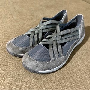 Dansko Hilde grey metallic slip on walking shoe